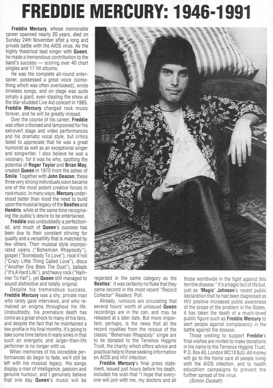 article from a record collector mag