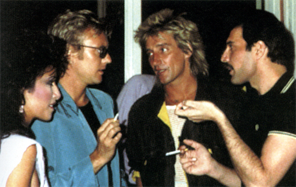 Freddie, Roger and Rod Stewart
