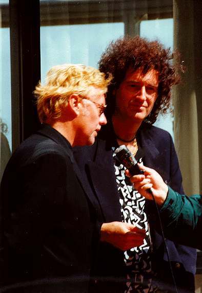Brian and Roger giving an interview