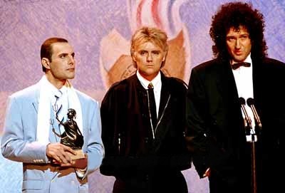 Freddie, Roger & Brian at the Brit Award 1990 