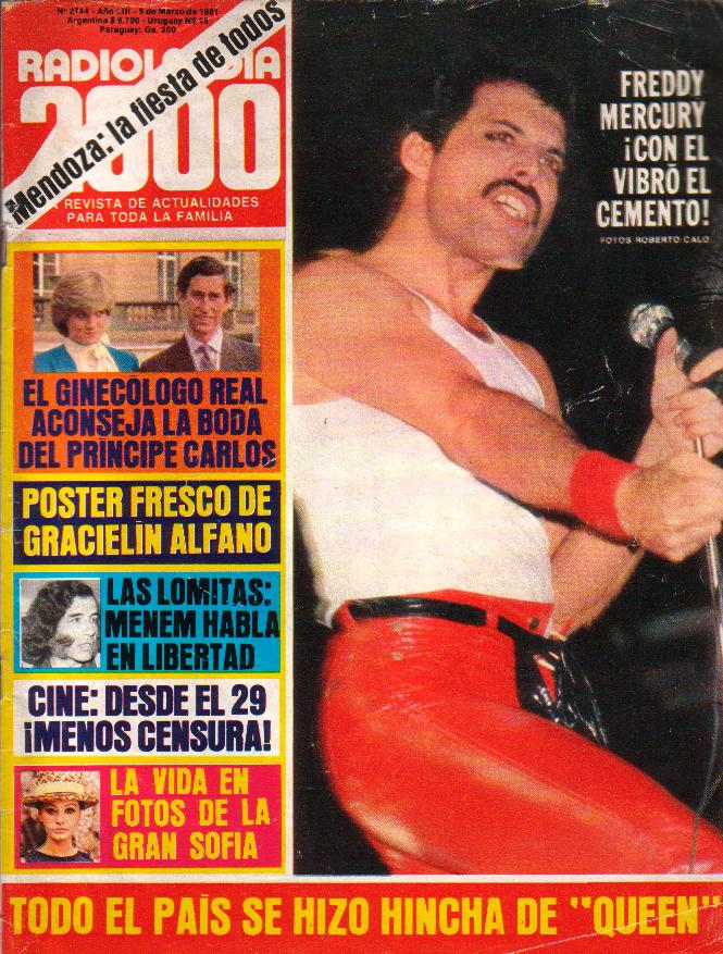 Cover Radiolandia 2000. QueenArgentina 05/mar/1981