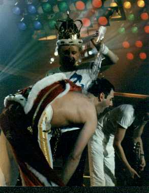 Roger and Freddie having fun, live