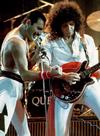 Freddie and Brian on stage