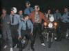 Queen with motorbikes and police