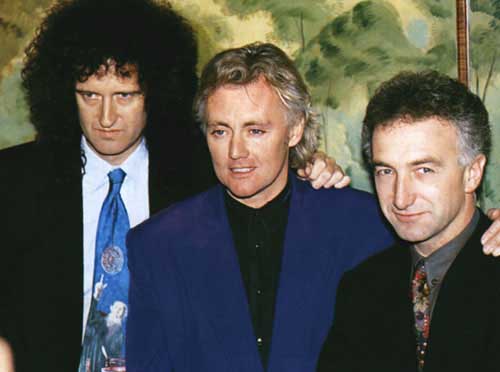 Brian, Roger and John shortly after Freddie's death