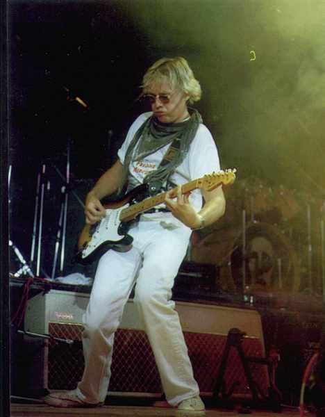 Playing guitar
