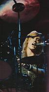 Roger playing with his drums