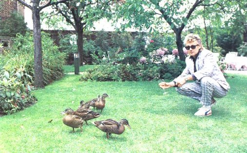 Feeding the ducks. Awww, how sweet!