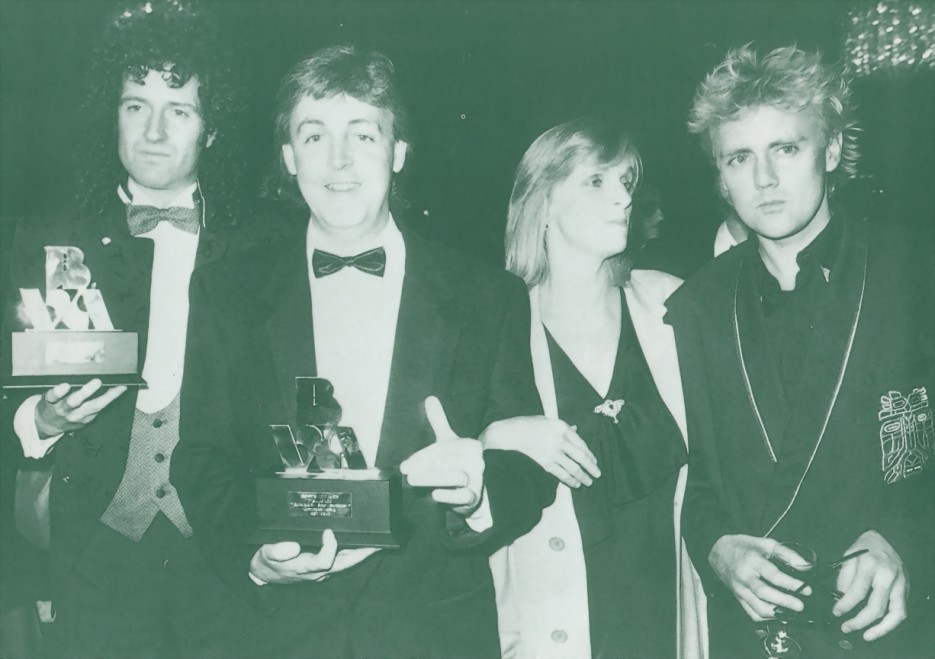 BM, Paul and Linda, RT, at the British Awards 86
