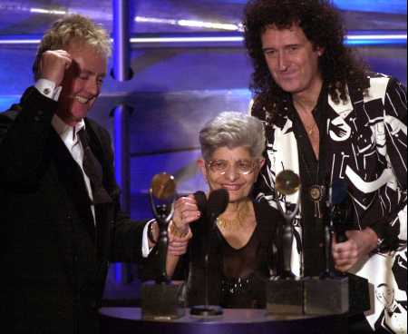 Brian, Roger and Freddies Mum at the Rock Hall Induction