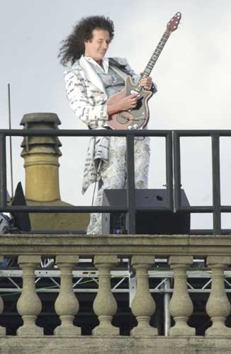 Brian on the roof on Queen's Jubilee
